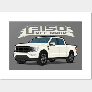 Car truck off road  f-150 white Posters and Art